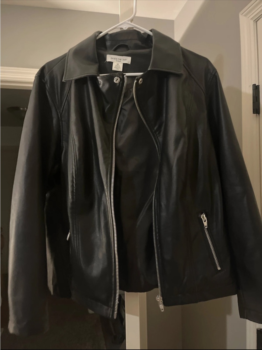 Skye's the Limit Black Leather Zip Jacket with Silver Hardware